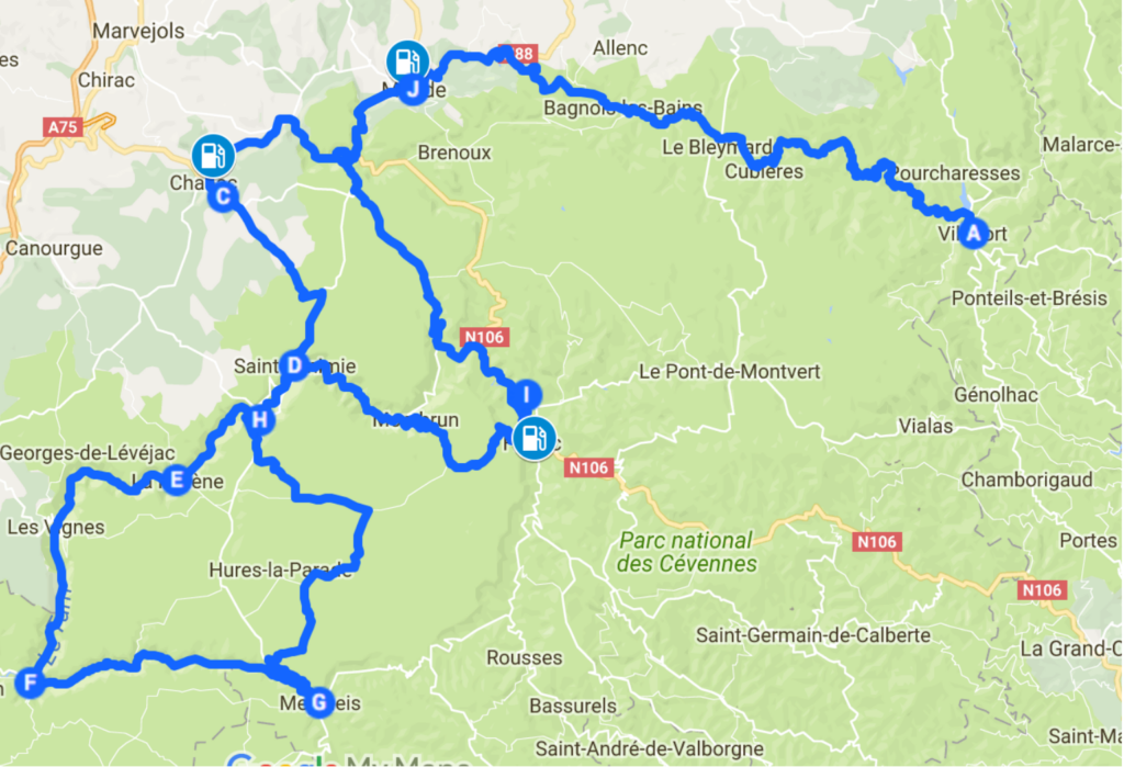 Parcours moto / auto : Au fil de l’eau en Lozère