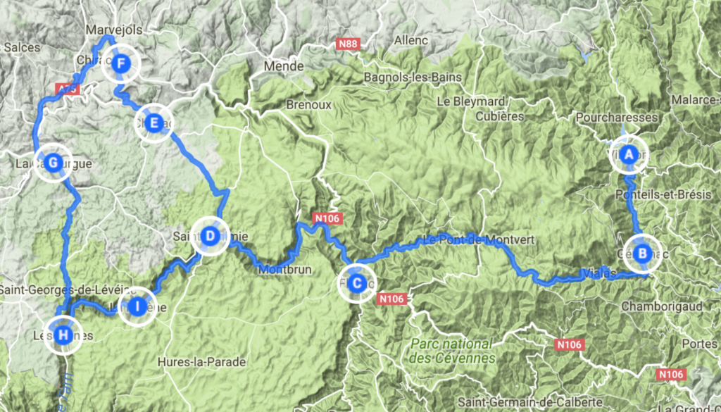 Parcours moto / auto : Les gorges du Tarn