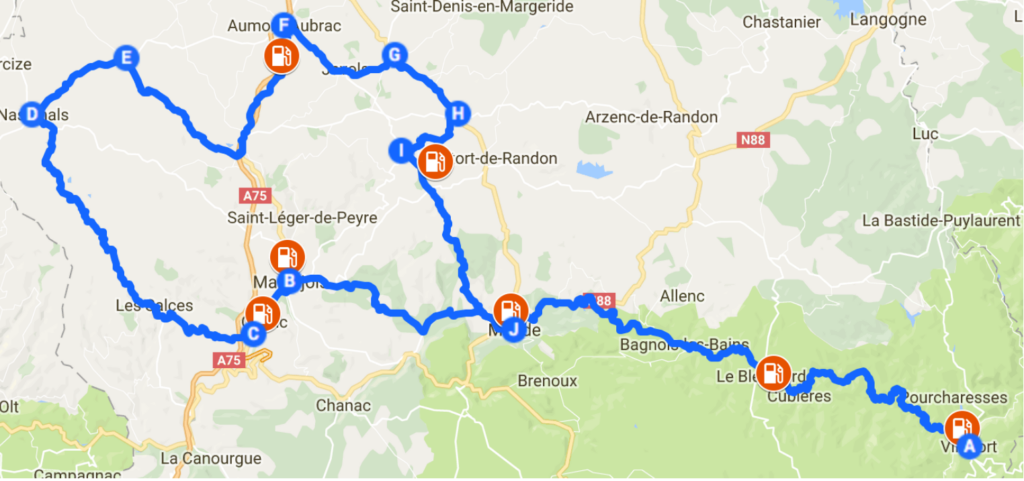 Parcours moto / auto : Le plateau de l’Aubrac